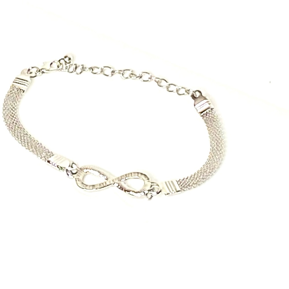 Silver Rhinestone Infinity Bracelet